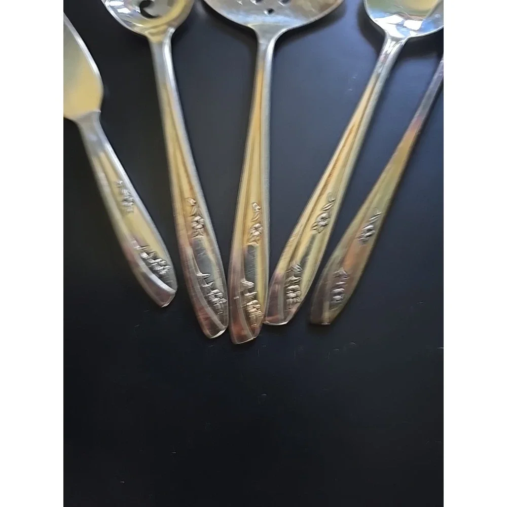 Vtg Wm Rogers Intl LADY FAIR 5 Piece Hostess Relish Serving Set Silver plated